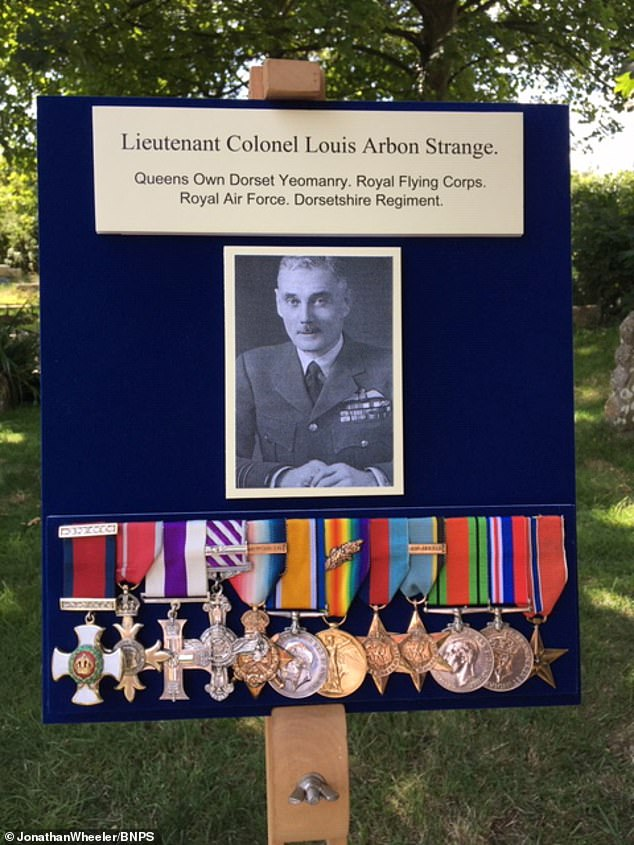 46 Group, photo with medals of Wing Commander (also Lieutenant Colonel) Louis Arbon Strange