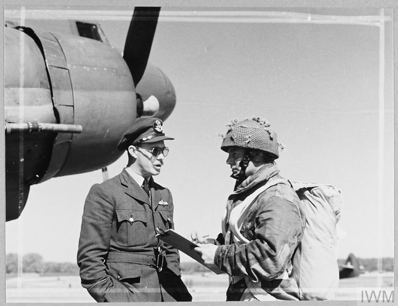 A 46 Group Dakota pilot and his paratroop 'stick commander'